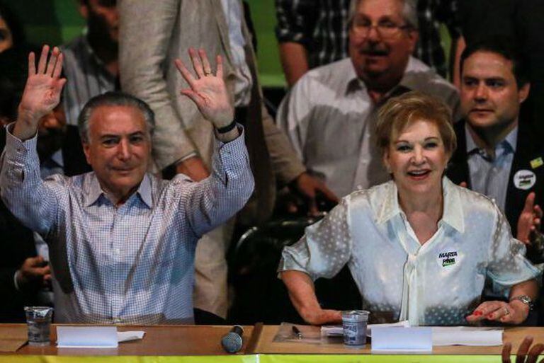 Marta e Temer neste sábado em São Paulo.