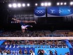 Tokyo 2020 Olympics - Gymnastics - Artistic - Women's Beam - Final - Ariake Gymnastics Centre, Tokyo, Japan - August 3, 2021. Simone Biles of the United States in action on the balance beam REUTERS/Mike Blake