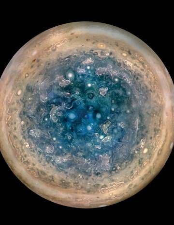 O polo sul de Júpiter fotografado por Juno