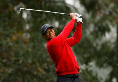 Tiger Woods durante o último Augusta Masters em 2020.