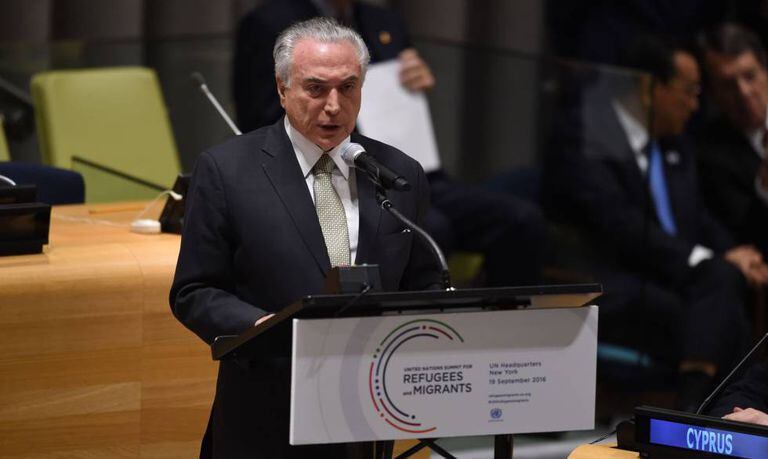 Michel Temer em discurso nas Nações Unidas.