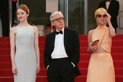 Emma Stone, Woody Allen e Parker Posey em Cannes.