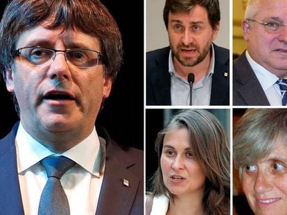 Carles Puigdemont e os quatro ex-conselheiros