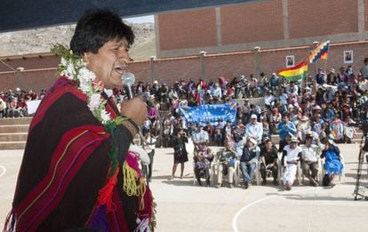 O presidente boliviano, Evo Morales, em Chuquisaca em 19 de maio.