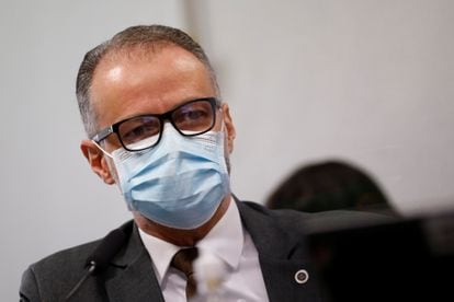 Presidente da Anvisa, Antônio Barra Torres, durante depoimento na CPI da Pandemia no Senado.