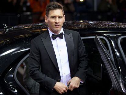 Leo Messi a sua chegada à gala da Bola de Ouro.