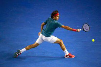 Federer, jogando contra Nadal.