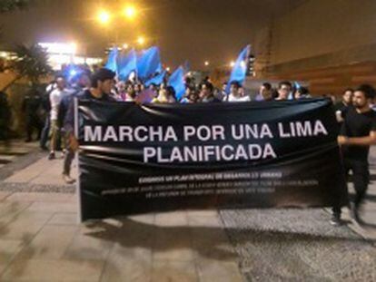 Marcha em Lima na sexta-feira em defesa do urbanismo da cidade.