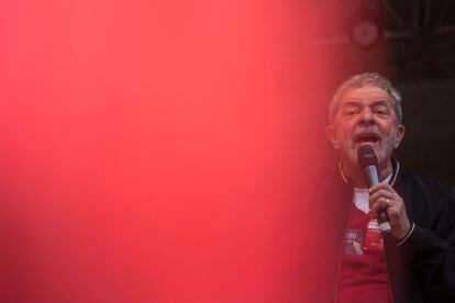 Lula da Silva, em um ato pelo Dia do Trabalho em S&atilde;o Paulo.