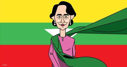 Aung San Suu Kyi, símbolo da luta democrática em Myanmar