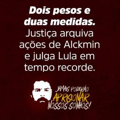 Um dos cartões que devem circular em apoio a Lula.
