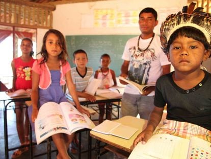 Escola na comunidade ind&iacute;gena xacriab&aacute;, no Norte de Minas Gerais