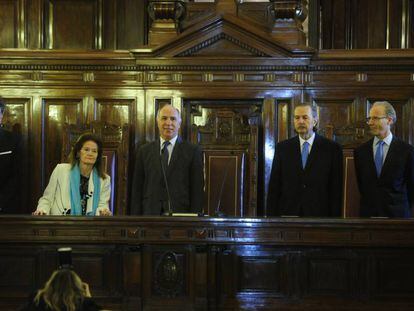 Os cinco integrantes do Corte Suprema da Argentina, em agosto de 2016.
