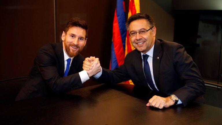 Messi e Bartomeu, em novembro passado