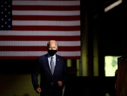Biden durante ato de campanha na Pensilvânia no dia 9.