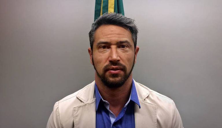 Ex-goleiro Alê Montrimas em audiência pública na Câmara dos Deputados.