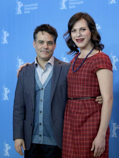 Sebastián Lelio e Daniela Vega, na apresentação de 'Uma Mulher Fantástica' em Berlim.
