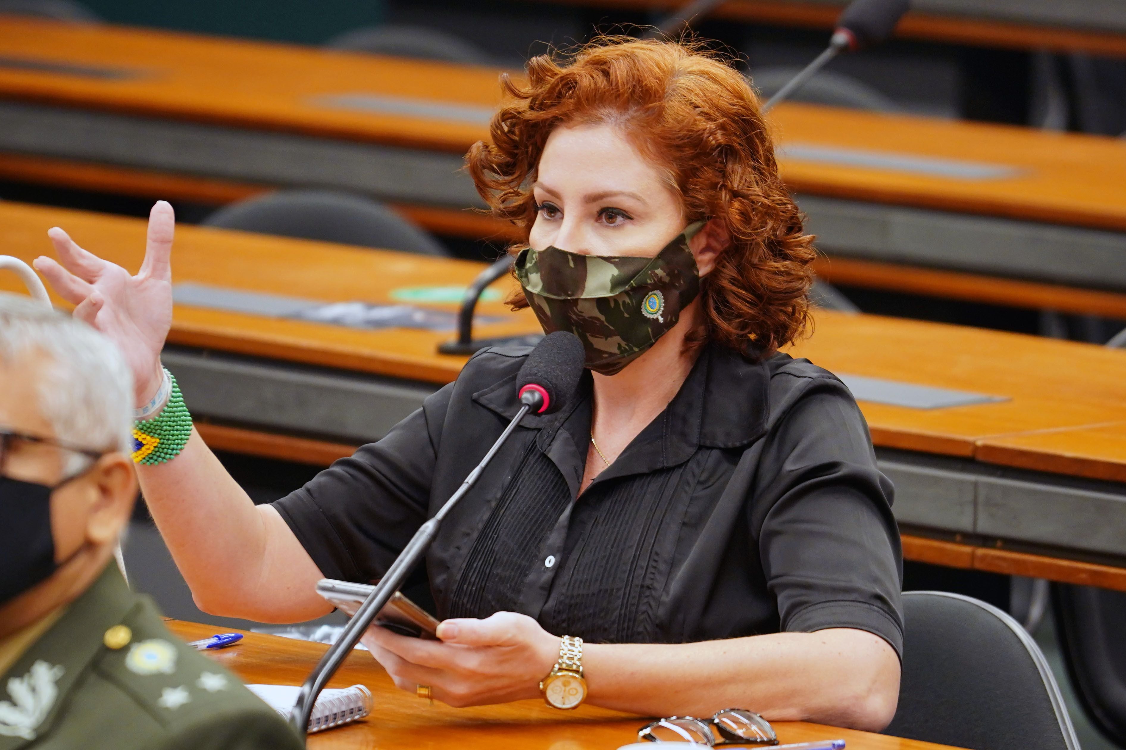 A deputada bolsonarista Carla Zambelli, em uma audiência na Câmara em 19 de maio.