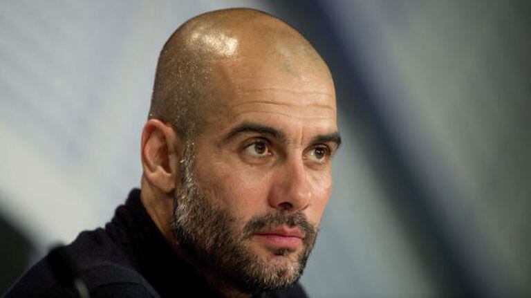 Guardiola, em uma coletiva de imprensa.