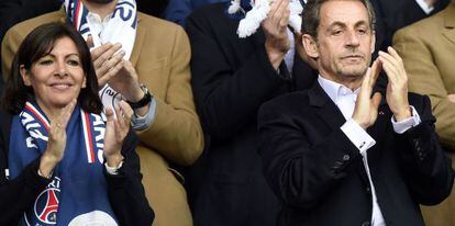 Sarkozy em um jogo do PSG no último sábado.