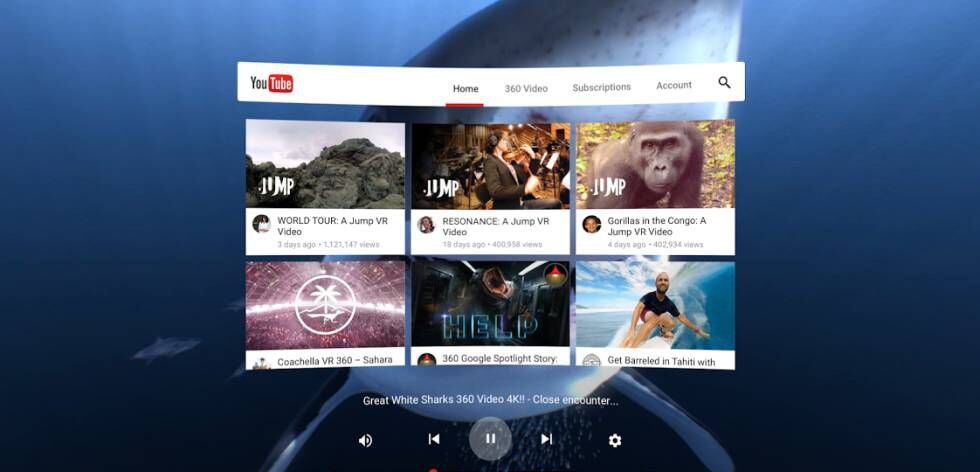 Capa do YouTube para conteúdo em realidade virtual.
