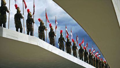 Dragões da Independência na rampa do Planalto.