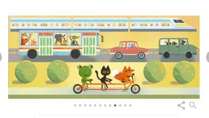 Uma das imagens do Doodle animado do Google, que celebra o Dia da Terra 2017.