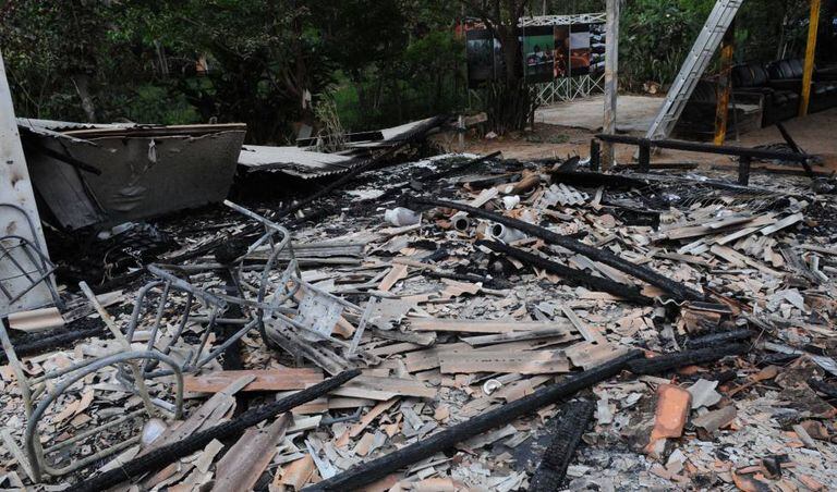 Terreiro de Candomblé incendiado.