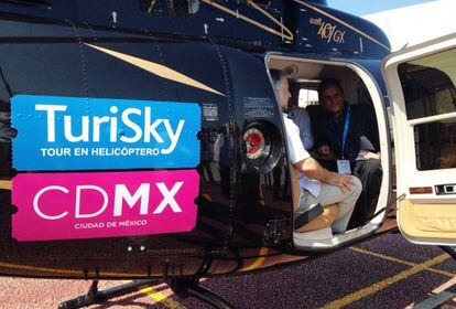 O helicóptero turístico da Cidade de México.