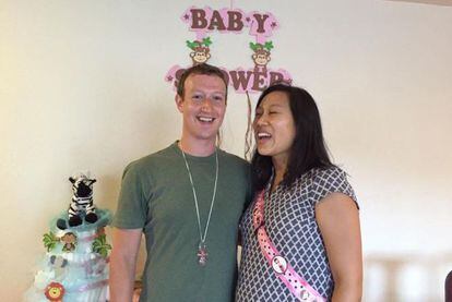Mark Zuckerberg e Priscilla Chan na festa.