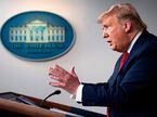 O presidente Donald Trump, na coletiva de imprensa diária que tem conduzido sobre o coronavírus nos EUA.