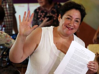 A ex-candidata Beatriz Sánchez, semana passada, em Santiago.