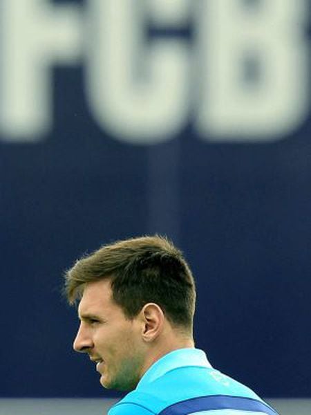 Messi em um treinamento do Barcelona.