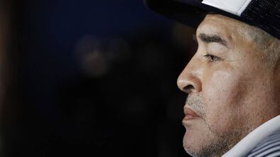 Maradona, hoje treinador do Gimnasia y Esgrima de La Plata.