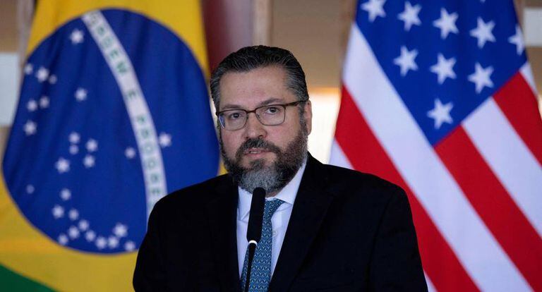 Ernesto Araújo, ministro de Relações Exteriores, após encontro com Mike Pompeo, secretário de Estado dos EUA, em 2 de janeiro.