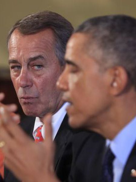 O porta-voz do Congresso dos EUA, o republicano John Boehner, com Obama em novembro.