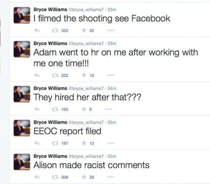 Mensagens publicadas pelo assassino em sua conta do Twitter antes de se suicidar