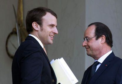 Hollande e Macron, em uma foto de março.