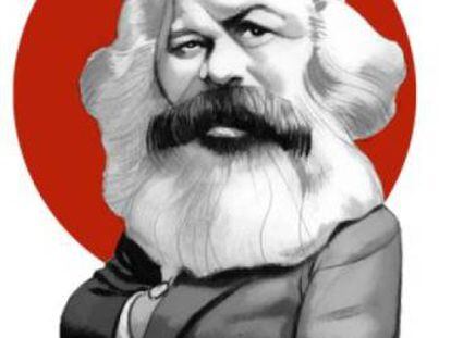 Ilustração de Marx feita por Fernando Vicente para o livro 'O manifesto comunista", editado pela Nórdica