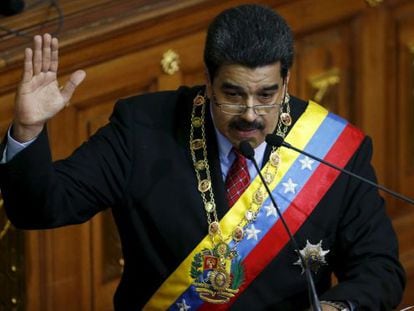 Nicolás Maduro, durante seu discurso.