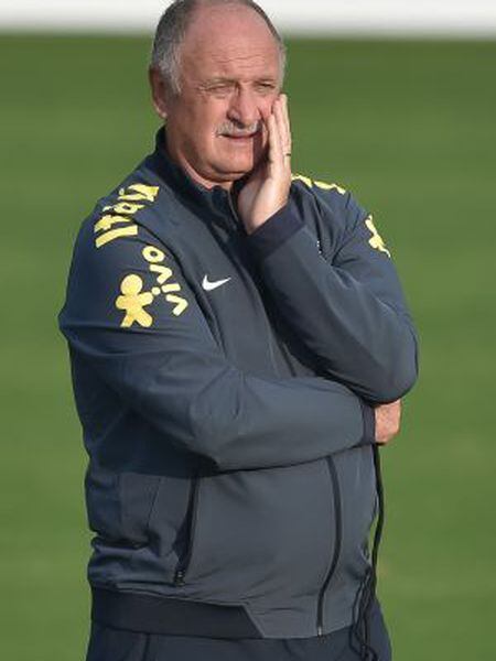 Scolari, durante um treino.