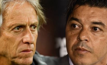 Jorge Jesus e Marcelo Gallardo, os técnicos idolatrados de Flamengo e River.