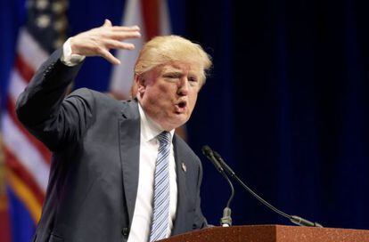 Pré-candidato republicano Donald Trump, em ato político no Texas.