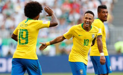 Willian e Neymar foram os destaques do Brasil contra o México.