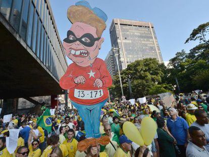 Manifestantes na Paulista.