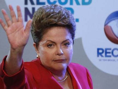Dilma Rousseff no debate da TV Record, no domingo.