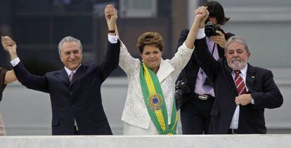 Temer, Dilma e Lula em janeiro de 2011.