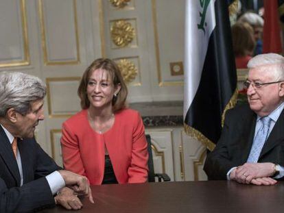 O secretário de Estado John Kerry e o presidente de Iraque Faud Masum.