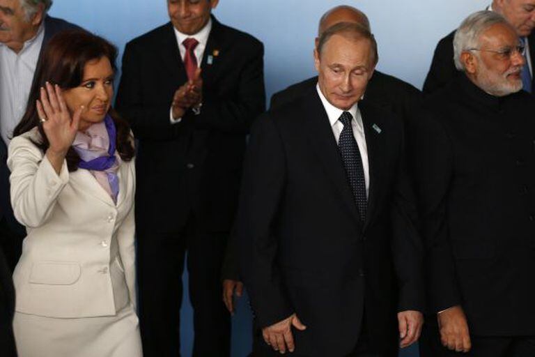 Cristina Kirchner e o russo Vladimir Putin, em Brasília.
