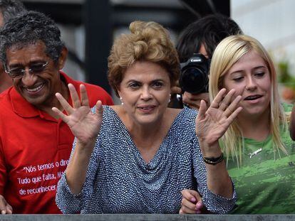 Dilma, no s&aacute;bado em S&atilde;o Bernardo do Campo, quando visitou Lula.